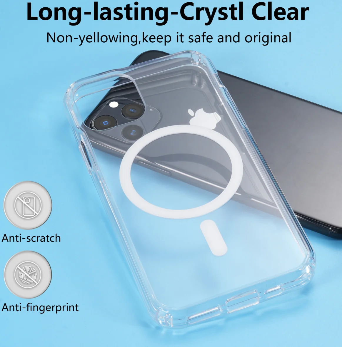 Apple iPhone 11 Pro Hoesje Hard Back Cover met MagSafe Transparant afbeelding 5