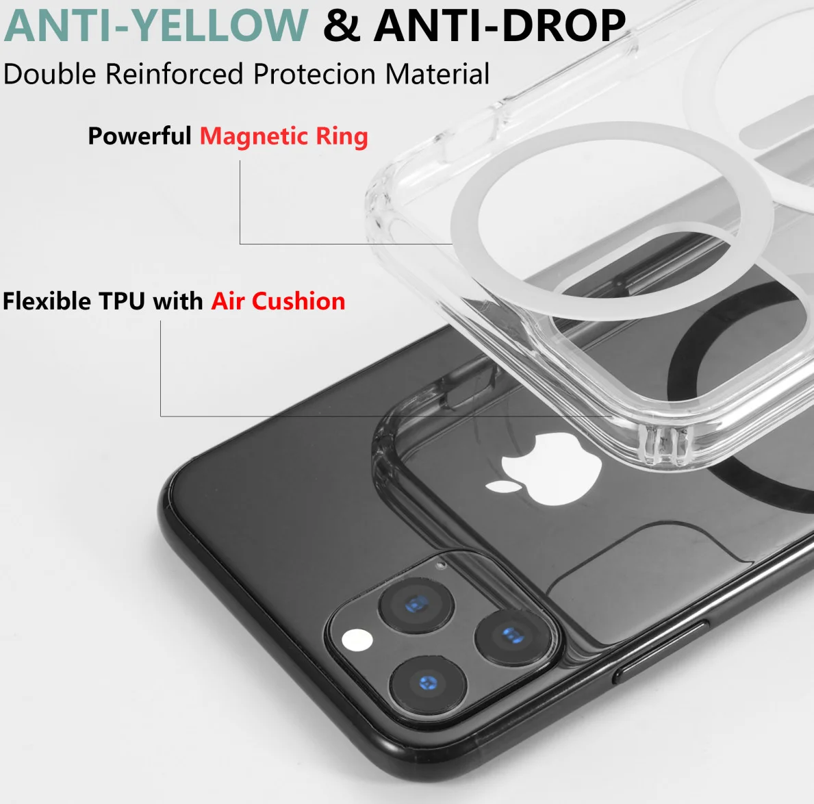 Apple iPhone 11 Pro Hoesje Hard Back Cover met MagSafe Transparant afbeelding 6
