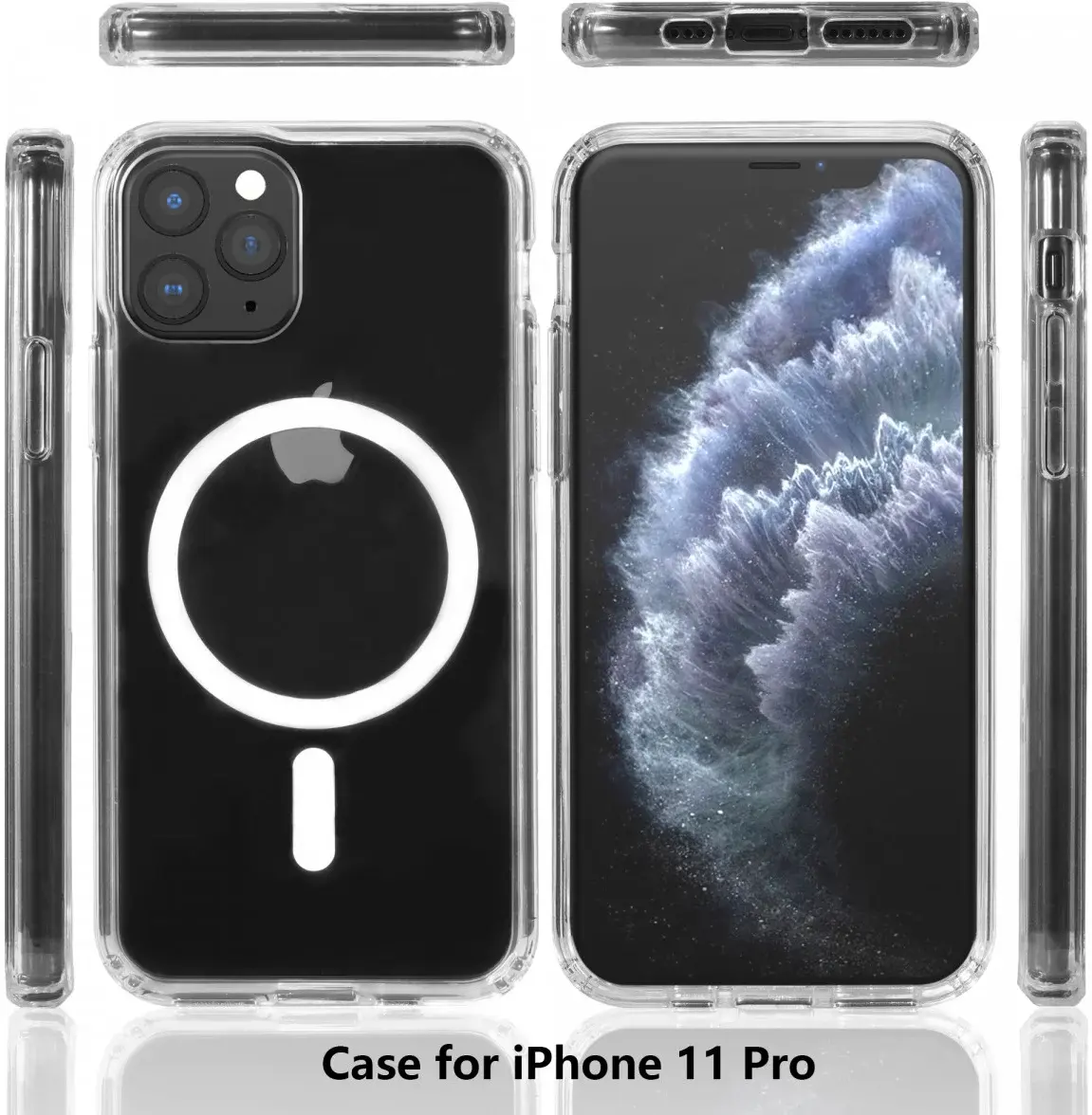 Apple iPhone 11 Pro Hoesje Hard Back Cover met MagSafe Transparant afbeelding 8