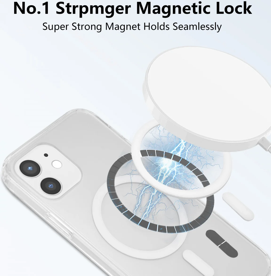 Apple iPhone 12 / 12 Pro Hoesje Hard Back Cover met MagSafe Transparant afbeelding 3