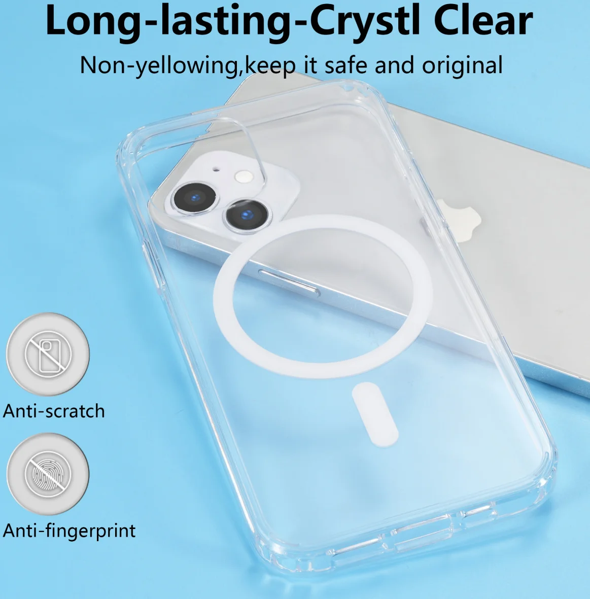 Apple iPhone 12 / 12 Pro Hoesje Hard Back Cover met MagSafe Transparant afbeelding 6