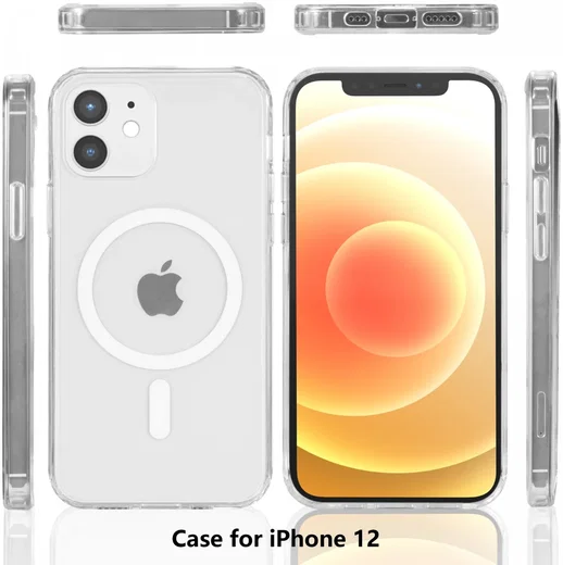 Apple iPhone 12 / 12 Pro Hoesje Hard Back Cover met MagSafe Transparant afbeelding 9