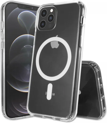 Apple iPhone 12 Pro Max Hoesje Hard Back Cover met MagSafe Transparant afbeelding 1