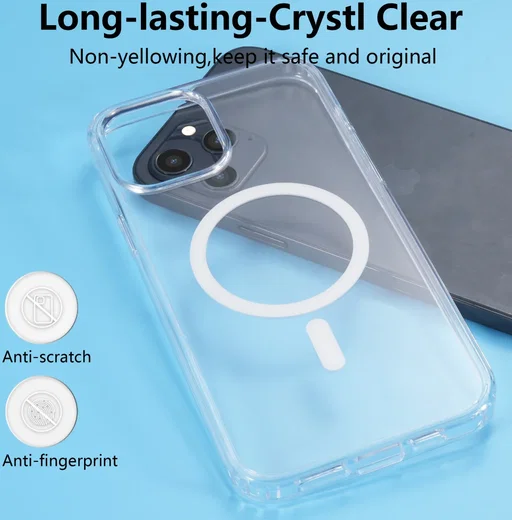 Apple iPhone 12 Pro Max Hoesje Hard Back Cover met MagSafe Transparant afbeelding 4