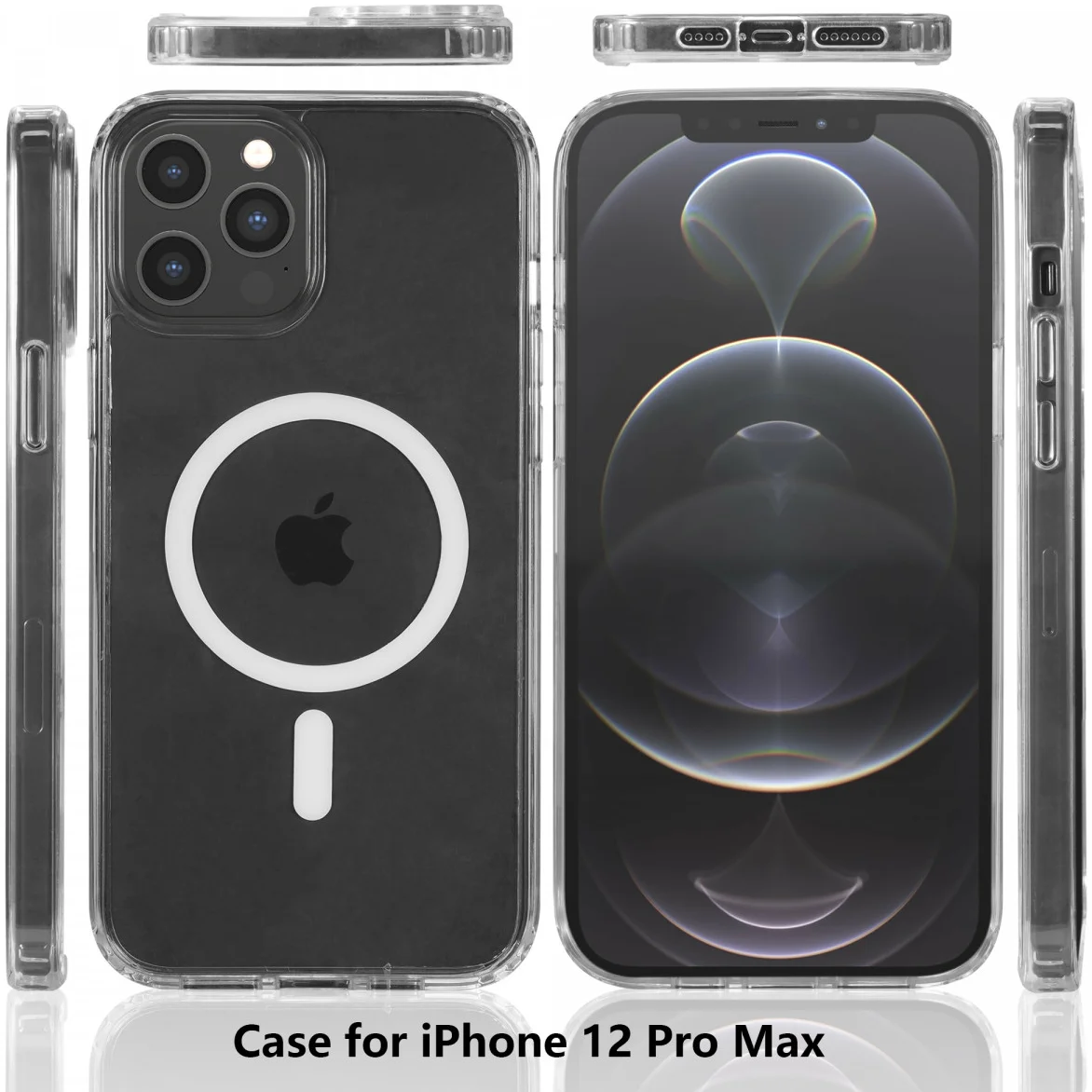 Apple iPhone 12 Pro Max Hoesje Hard Back Cover met MagSafe Transparant afbeelding 8