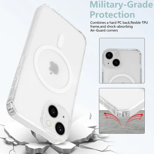 Apple iPhone 13 Hoesje Hard Back Cover met MagSafe Transparant afbeelding 3