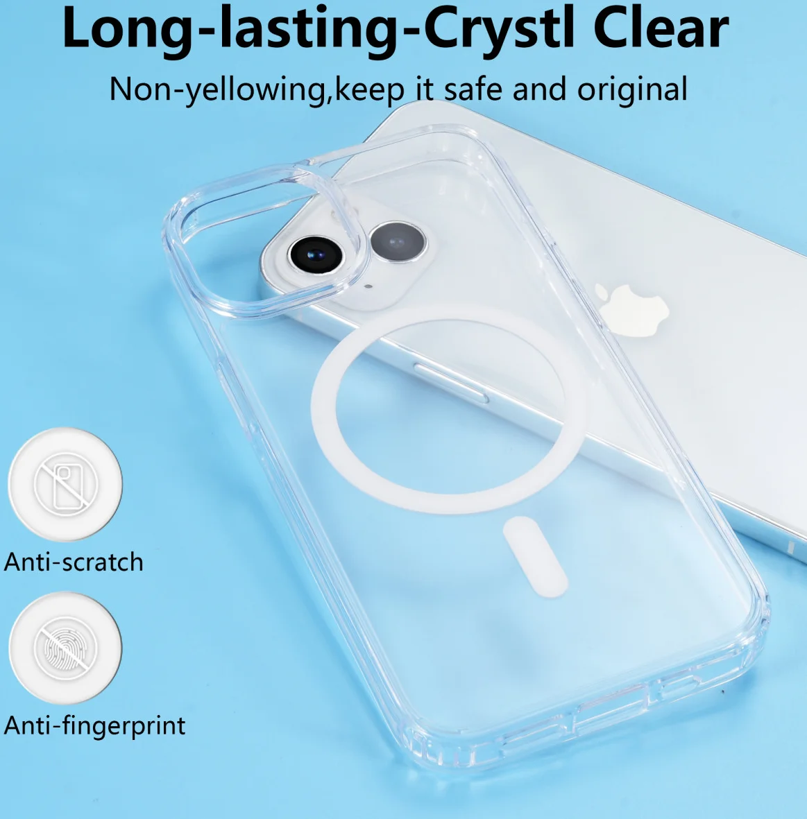 Apple iPhone 13 Hoesje Hard Back Cover met MagSafe Transparant afbeelding 6