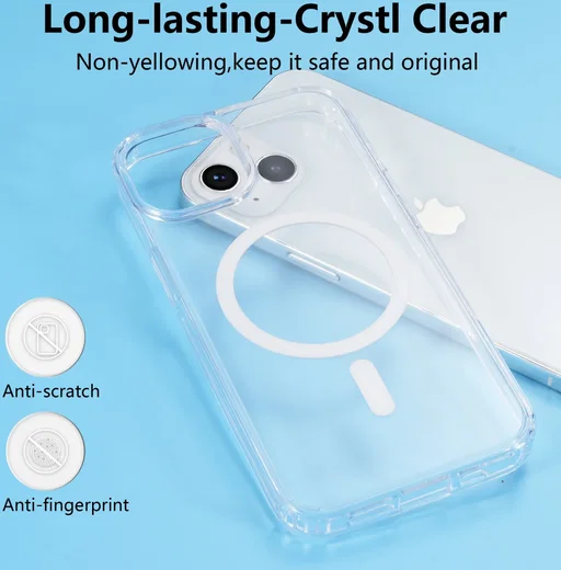 Apple iPhone 13 Hoesje Hard Back Cover met MagSafe Transparant afbeelding 6