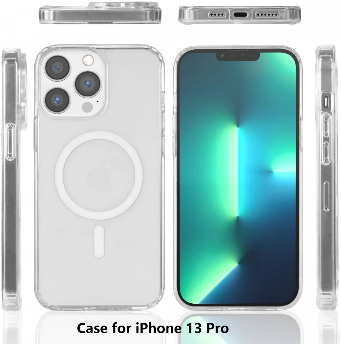 Apple iPhone 13 Pro Hoesje Hard Back Cover met MagSafe Transparant afbeelding 9