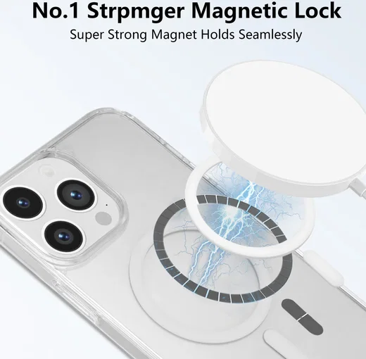 Apple iPhone 13 Pro Max Hoesje Hard Back Cover met MagSafe Transparant afbeelding 3