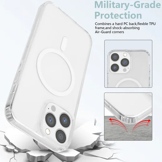 Apple iPhone 13 Pro Max Hoesje Hard Back Cover met MagSafe Transparant afbeelding 4