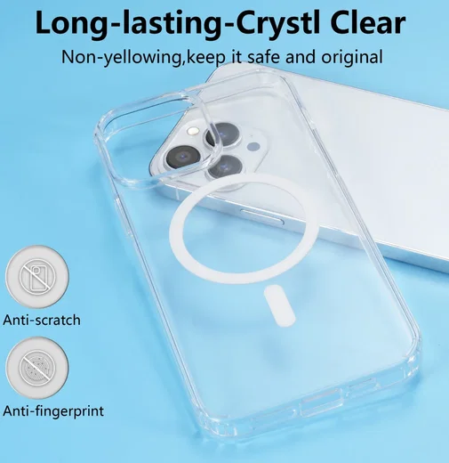 Apple iPhone 13 Pro Max Hoesje Hard Back Cover met MagSafe Transparant afbeelding 6