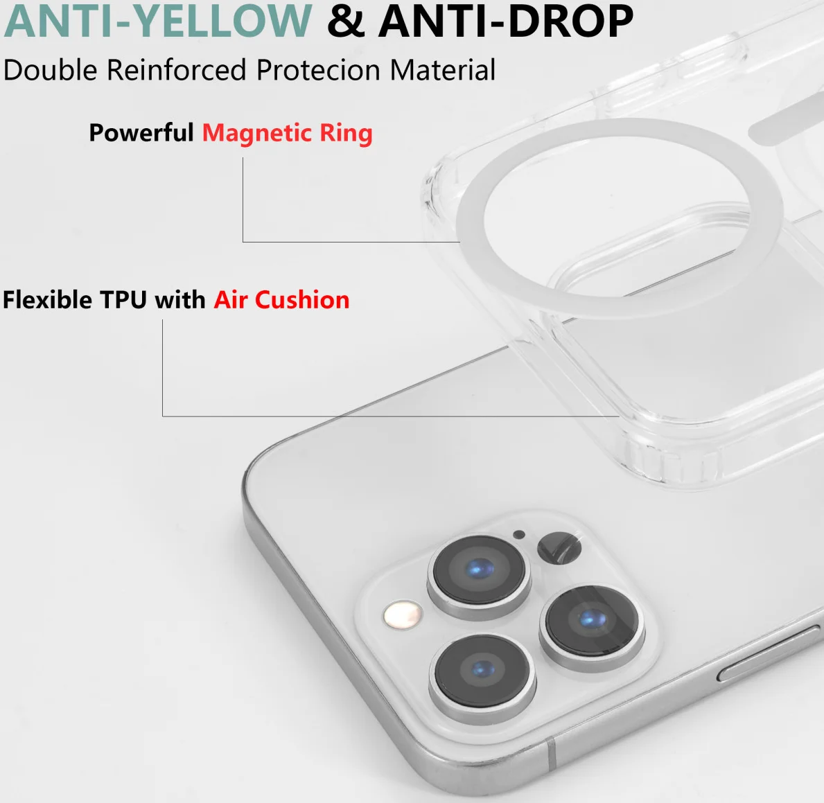 Apple iPhone 13 Pro Max Hoesje Hard Back Cover met MagSafe Transparant afbeelding 7