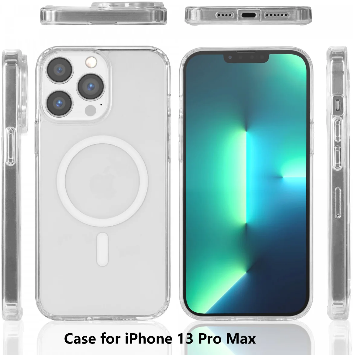 Apple iPhone 13 Pro Max Hoesje Hard Back Cover met MagSafe Transparant afbeelding 9