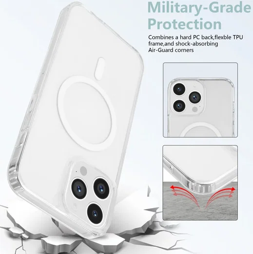 Apple iPhone 14 Pro Hoesje Hard Back Cover met MagSafe Transparant afbeelding 4
