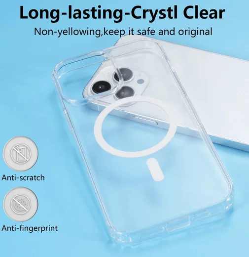 Apple iPhone 14 Pro Hoesje Hard Back Cover met MagSafe Transparant afbeelding 6