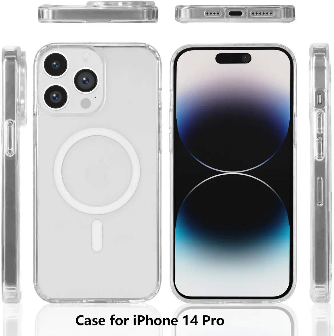 Apple iPhone 14 Pro Hoesje Hard Back Cover met MagSafe Transparant afbeelding 9