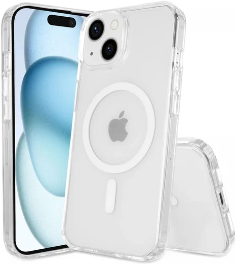 Apple iPhone 15 Hoesje Hard Back Cover met MagSafe Transparant afbeelding 1