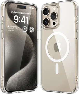 Apple iPhone 15 Pro Hoesje Hard Back Cover met MagSafe Transparant