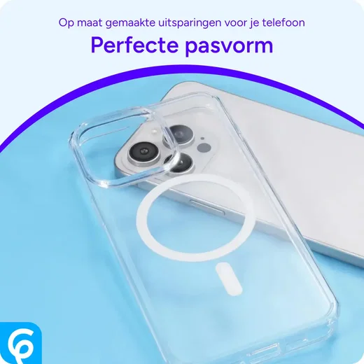 Apple iPhone 15 Pro Hoesje Hard Back Cover met MagSafe Transparant afbeelding 4