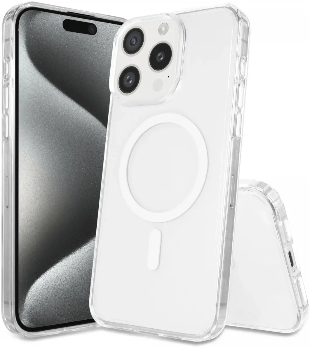 Apple iPhone 15 Pro Hoesje Hard Back Cover met MagSafe Transparant afbeelding 9