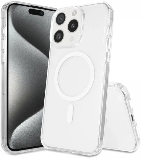 Apple iPhone 15 Pro Max Hoesje Hard Back Cover met MagSafe Transparant afbeelding 2