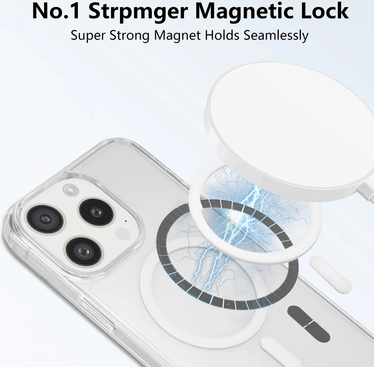 Apple iPhone 15 Pro Max Hoesje Hard Back Cover met MagSafe Transparant afbeelding 3