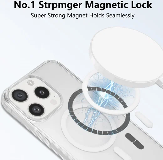 Apple iPhone 15 Pro Max Hoesje Hard Back Cover met MagSafe Transparant afbeelding 3