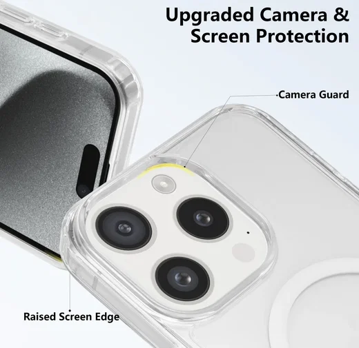 Apple iPhone 15 Pro Max Hoesje Hard Back Cover met MagSafe Transparant afbeelding 6
