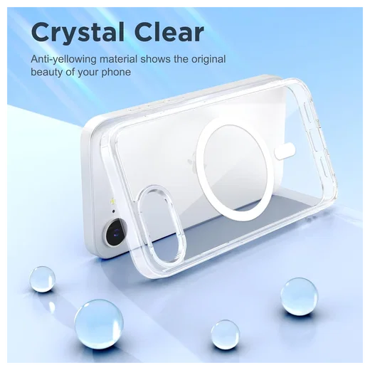 Apple iPhone 17e / 16e Hoesje Hard Back Cover met MagSafe Transparant afbeelding 2