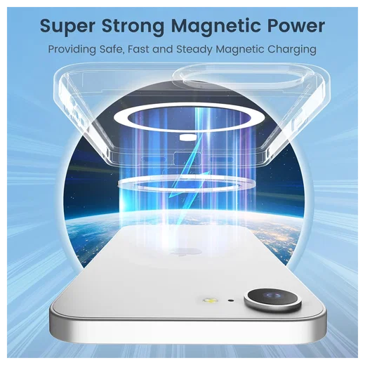 Apple iPhone 17e / 16e Hoesje Hard Back Cover met MagSafe Transparant afbeelding 4