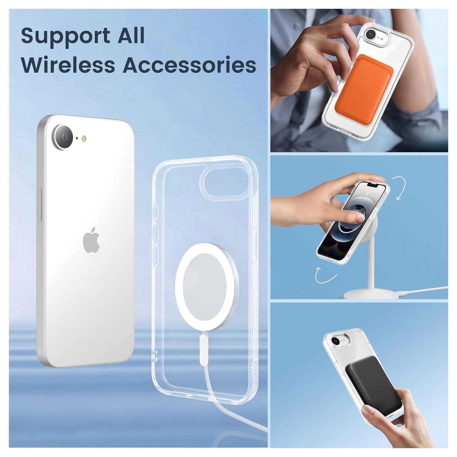 Apple iPhone 17e / 16e Hoesje Hard Back Cover met MagSafe Transparant afbeelding 6