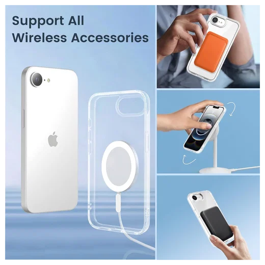 Apple iPhone 17e / 16e Hoesje Hard Back Cover met MagSafe Transparant afbeelding 6