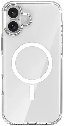 Apple iPhone 16 Hoesje Hard Back Cover met MagSafe Transparant afbeelding 2