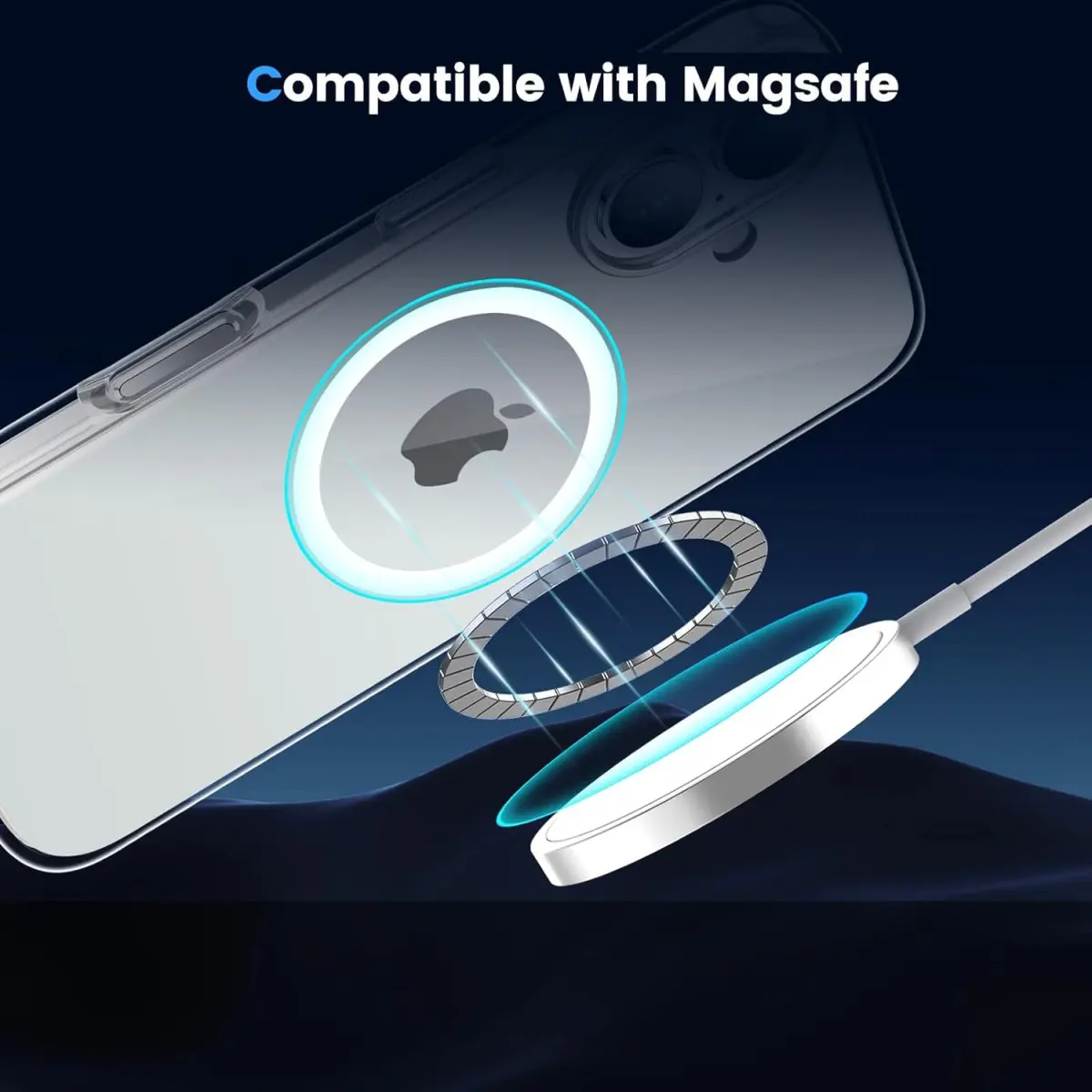 Apple iPhone 16 Hoesje Hard Back Cover met MagSafe Transparant afbeelding 4