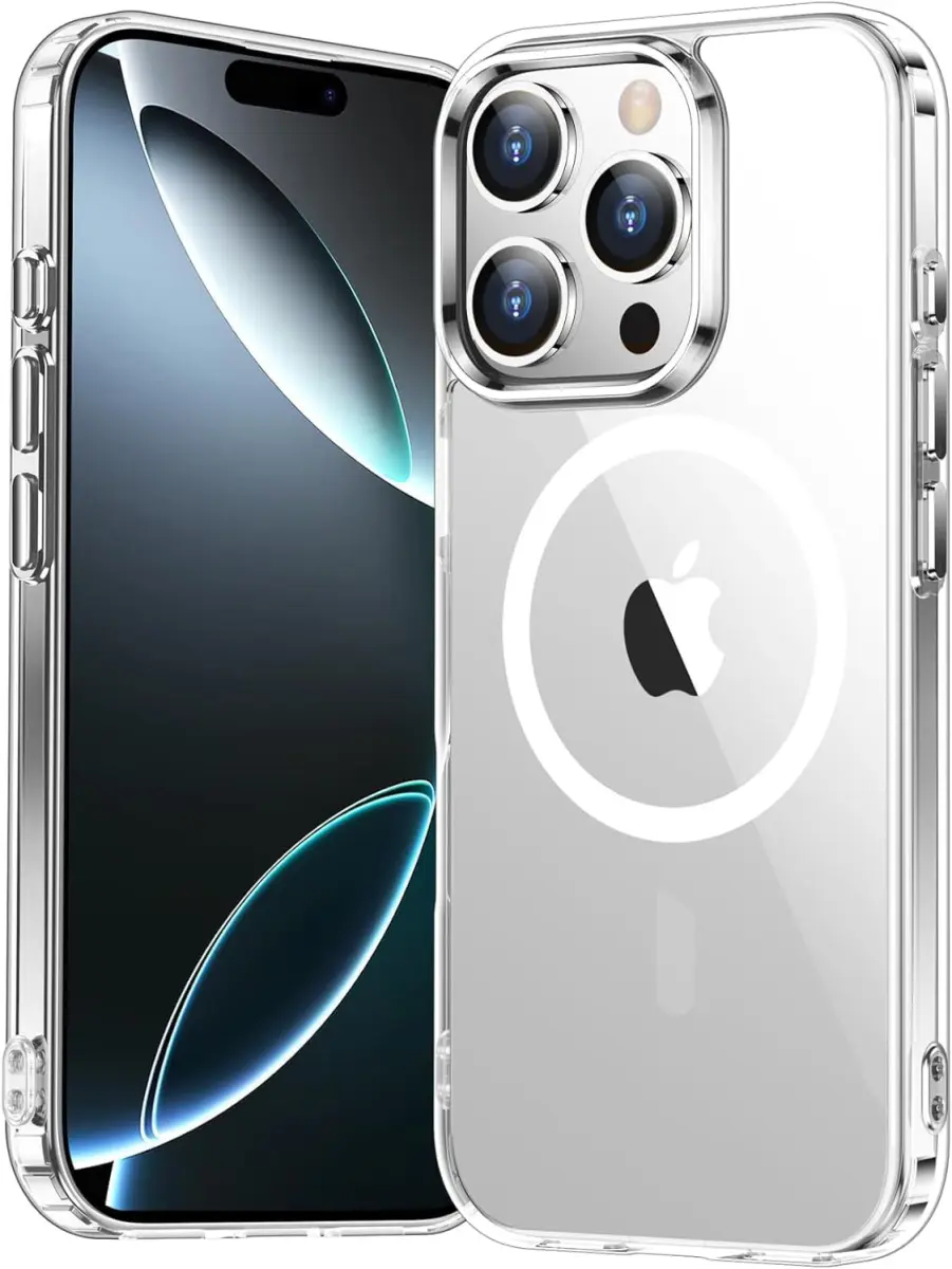 Apple iPhone 16 Pro Hoesje Hard Back Cover met MagSafe Transparant afbeelding 1