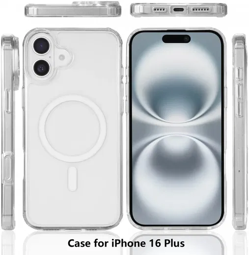 Apple iPhone 16 Plus Hoesje Hard Back Cover met MagSafe Transparant afbeelding 7