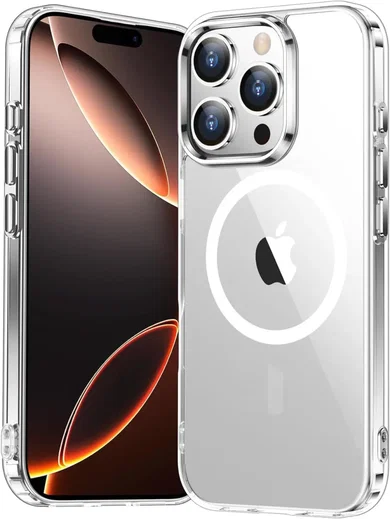 Apple iPhone 16 Pro Max Hoesje Hard Back Cover met MagSafe Transparant afbeelding 1