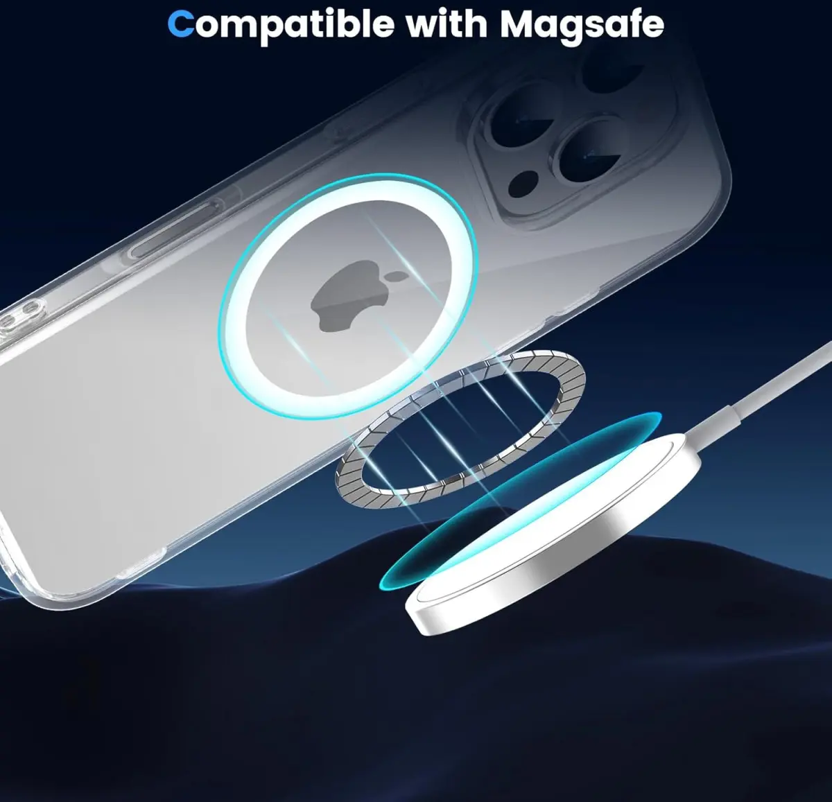 Apple iPhone 16 Pro Max Hoesje Hard Back Cover met MagSafe Transparant afbeelding 3