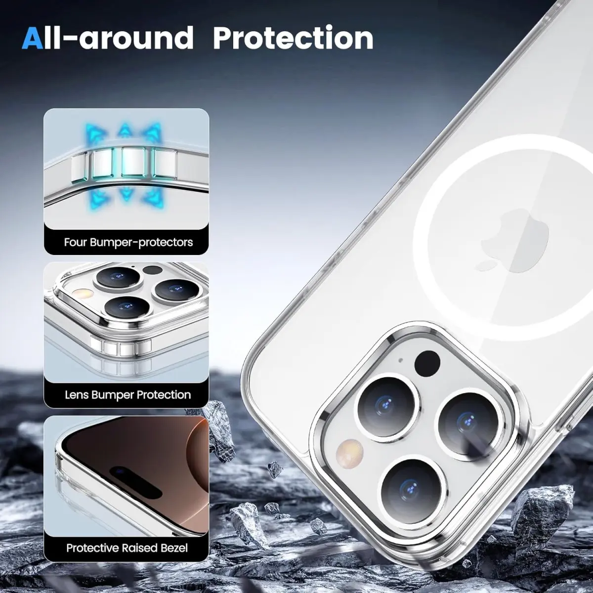 Apple iPhone 16 Pro Max Hoesje Hard Back Cover met MagSafe Transparant afbeelding 5