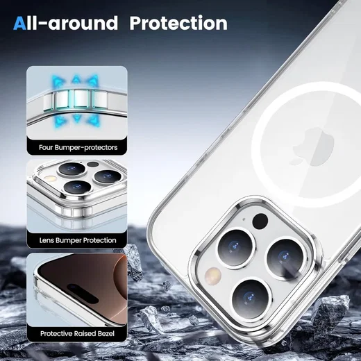 Apple iPhone 16 Pro Max Hoesje Hard Back Cover met MagSafe Transparant afbeelding 5