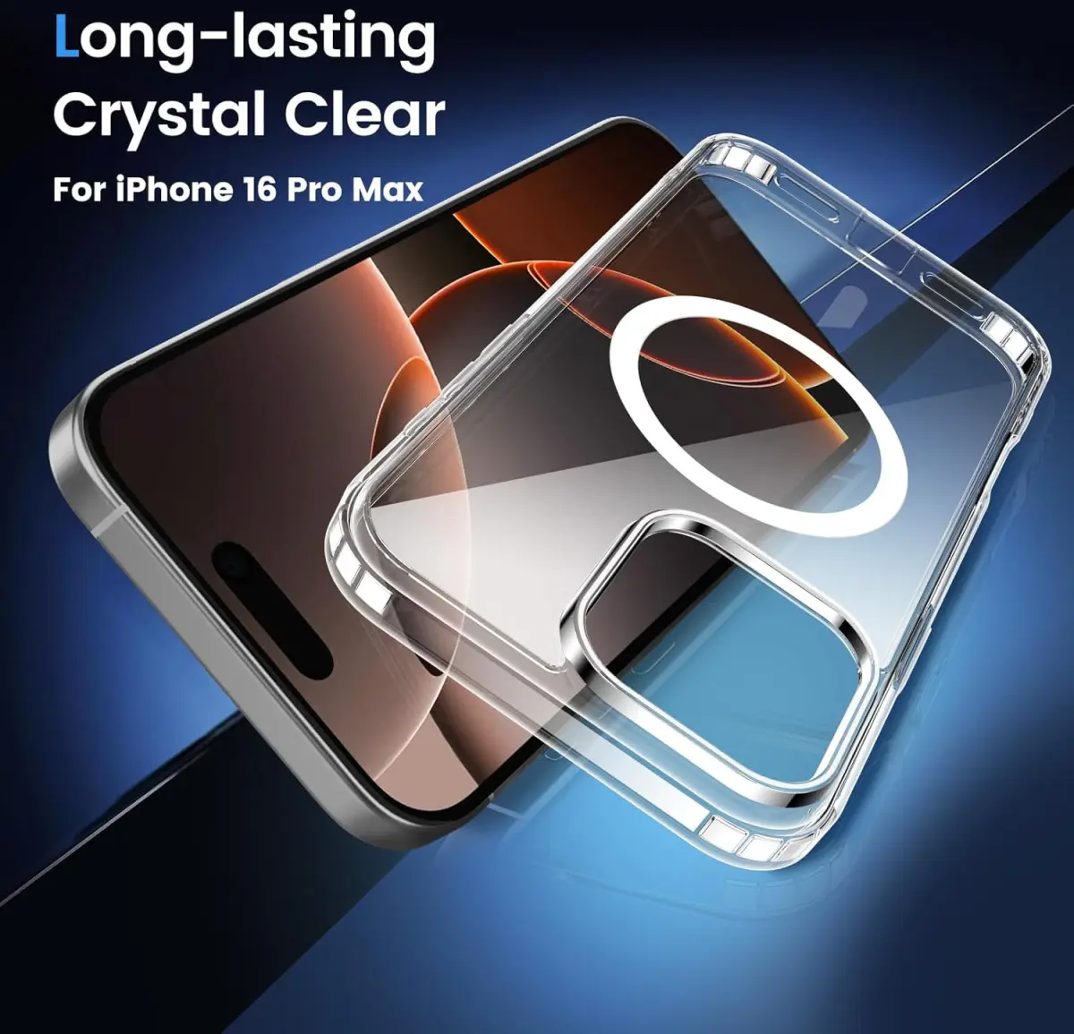 Apple iPhone 16 Pro Max Hoesje Hard Back Cover met MagSafe Transparant afbeelding 6
