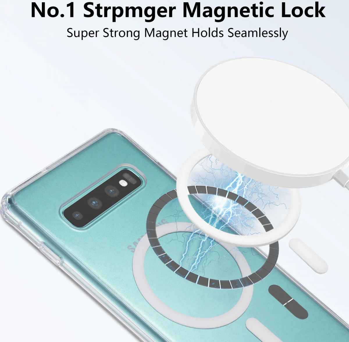 Samsung Galaxy S10 Hoesje Hard Back Cover met MagSafe Transparant afbeelding 2