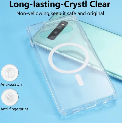 Samsung Galaxy S10 Hoesje Hard Back Cover met MagSafe Transparant afbeelding 3