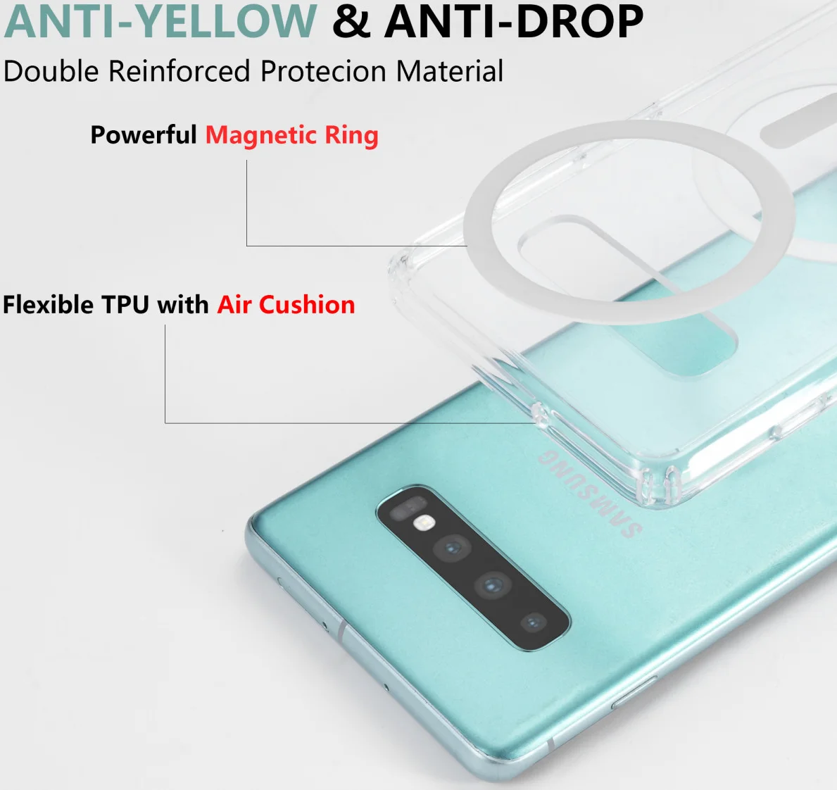 Samsung Galaxy S10 Hoesje Hard Back Cover met MagSafe Transparant afbeelding 5