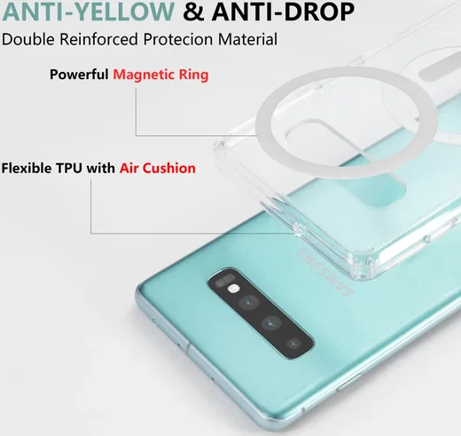 Samsung Galaxy S10 Hoesje Hard Back Cover met MagSafe Transparant afbeelding 5