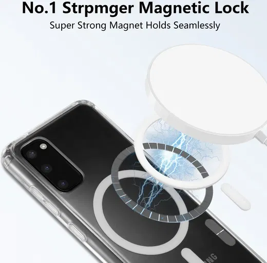 Samsung Galaxy S20 Hoesje Hard Back Cover met MagSafe Transparant afbeelding 2