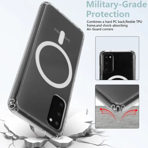 Samsung Galaxy S20 Hoesje Hard Back Cover met MagSafe Transparant afbeelding 4
