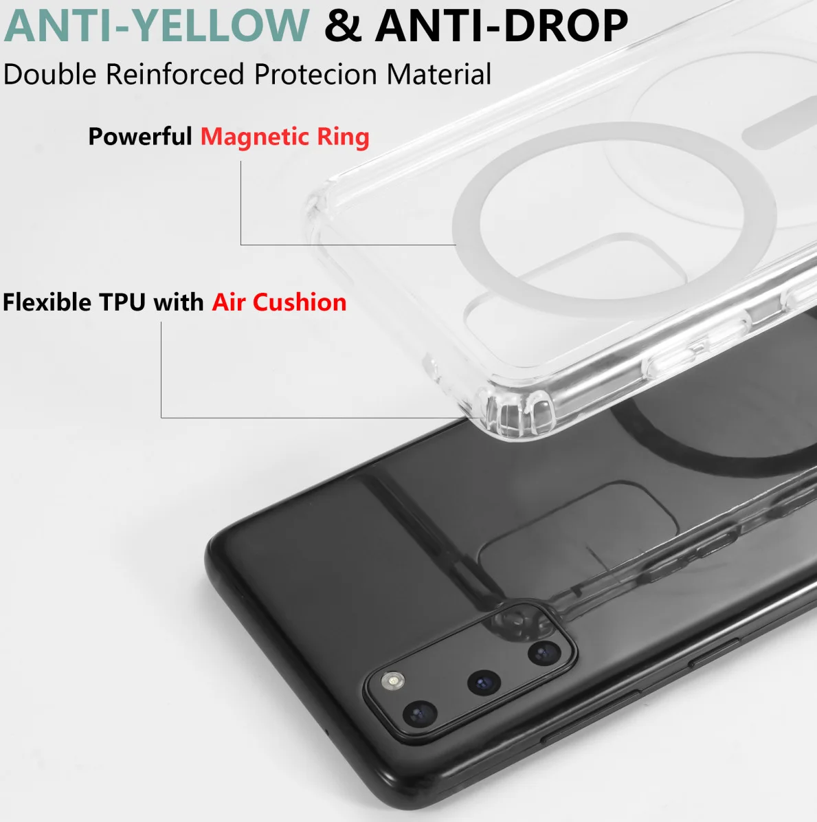 Samsung Galaxy S20 Hoesje Hard Back Cover met MagSafe Transparant afbeelding 5