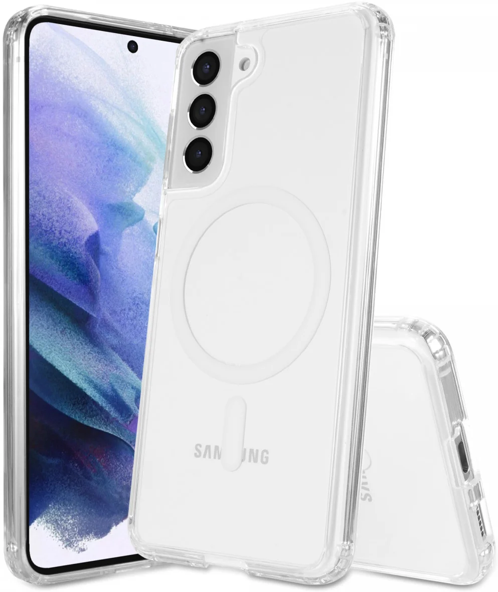 Samsung Galaxy S21 Hoesje Hard Back Cover met MagSafe Transparant afbeelding 1